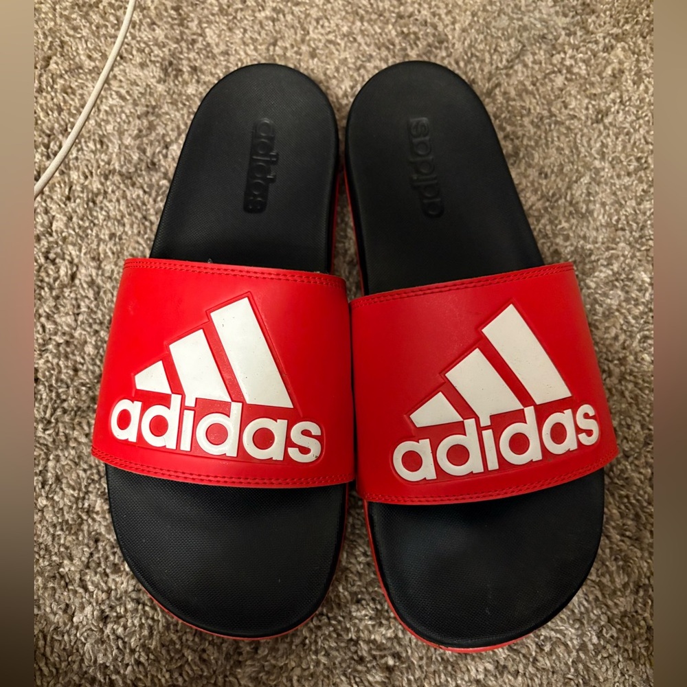 Adidas Bold Red and Black Sandals